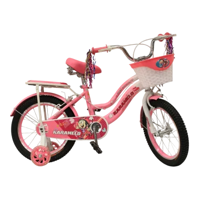 BICI MN R16 Niña Karamelo ROSA c/ BLANCO Parrilla/ Llan nga/ canasta